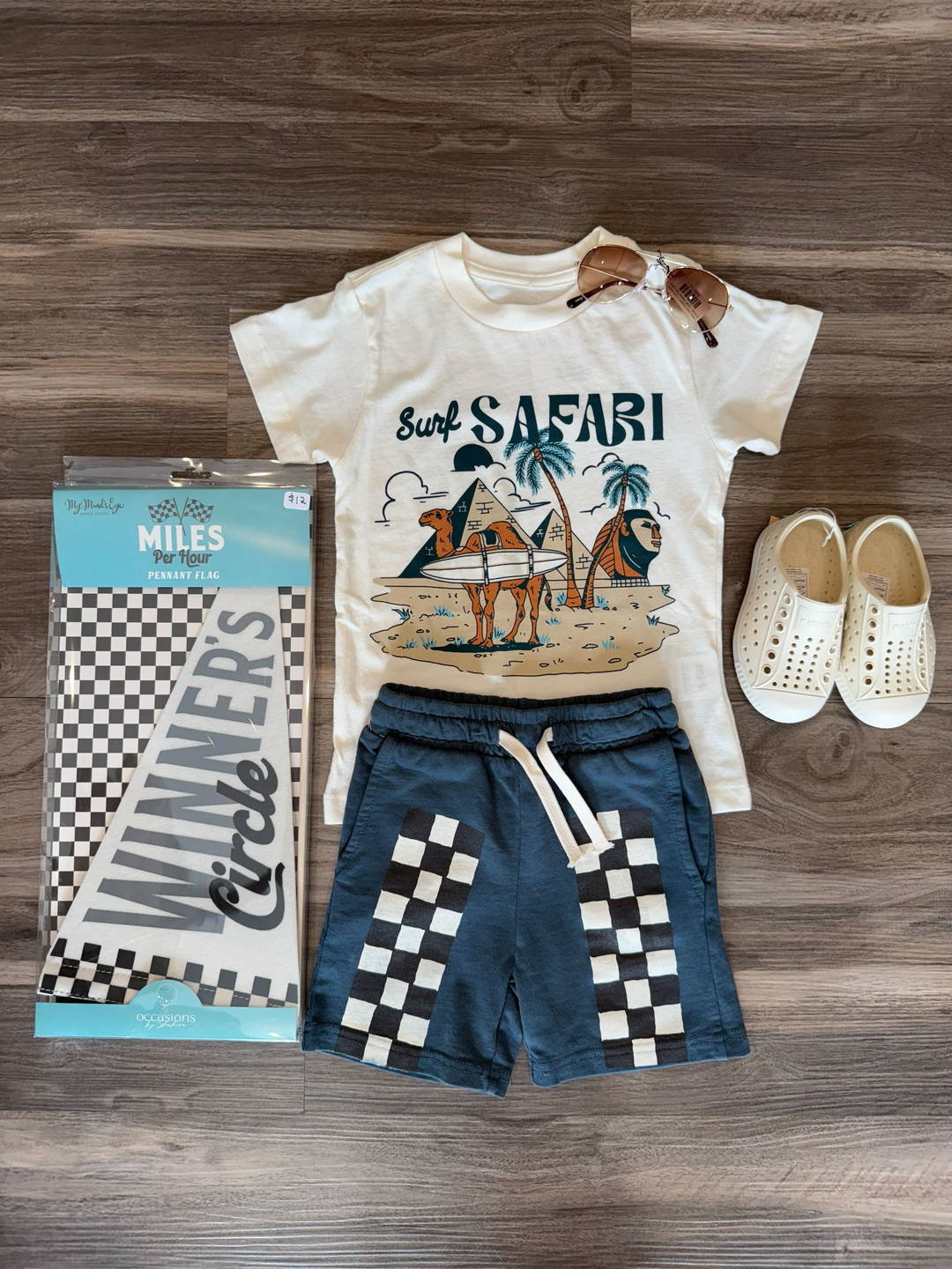 Tiny Whales Surf Safari graphic tshirt