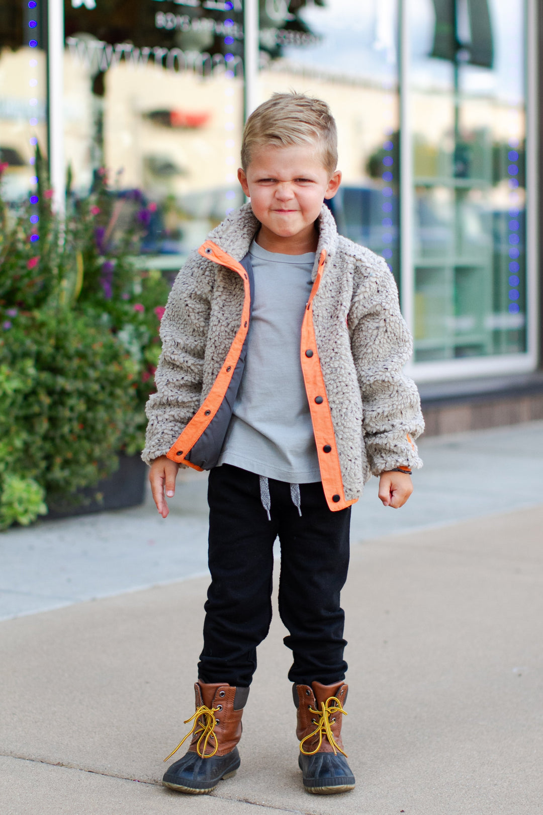 Tiny Whales boys sherpa jacket