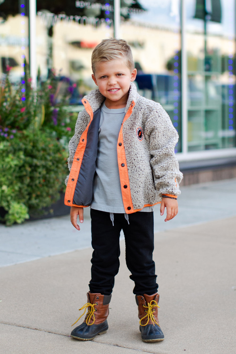 Tiny Whales tan sherpa jacket