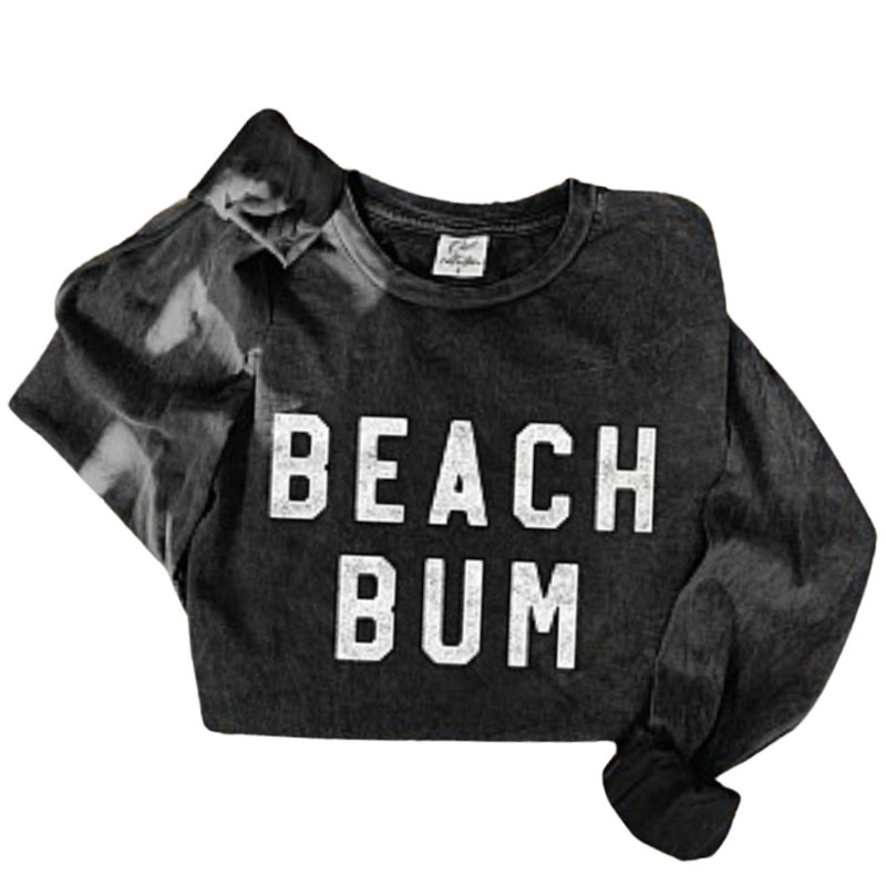 Toddler Beach Bum cozy pullover sweatshirt vintage black