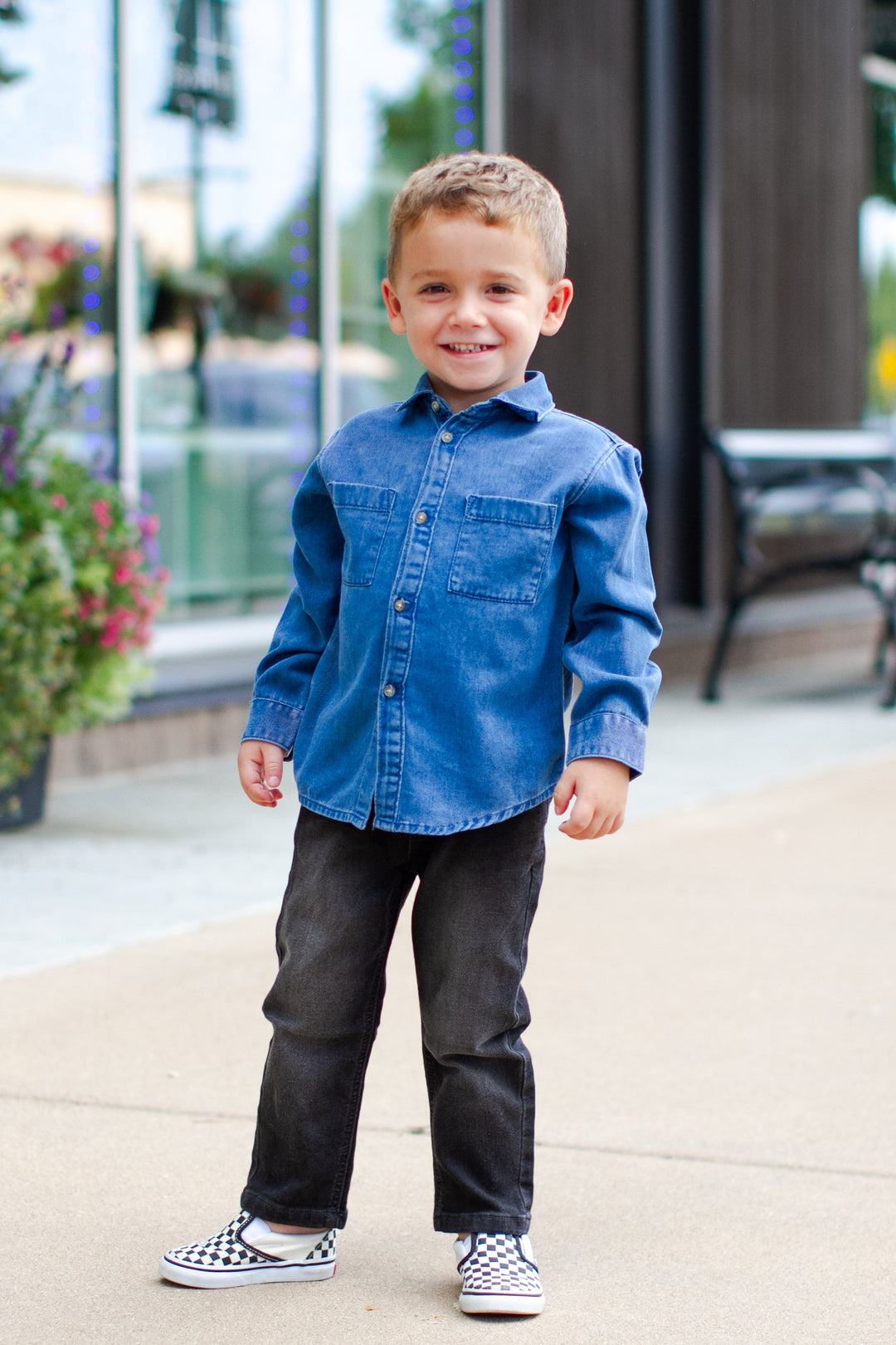 Toddler Boys soft jean shirt Mayoral