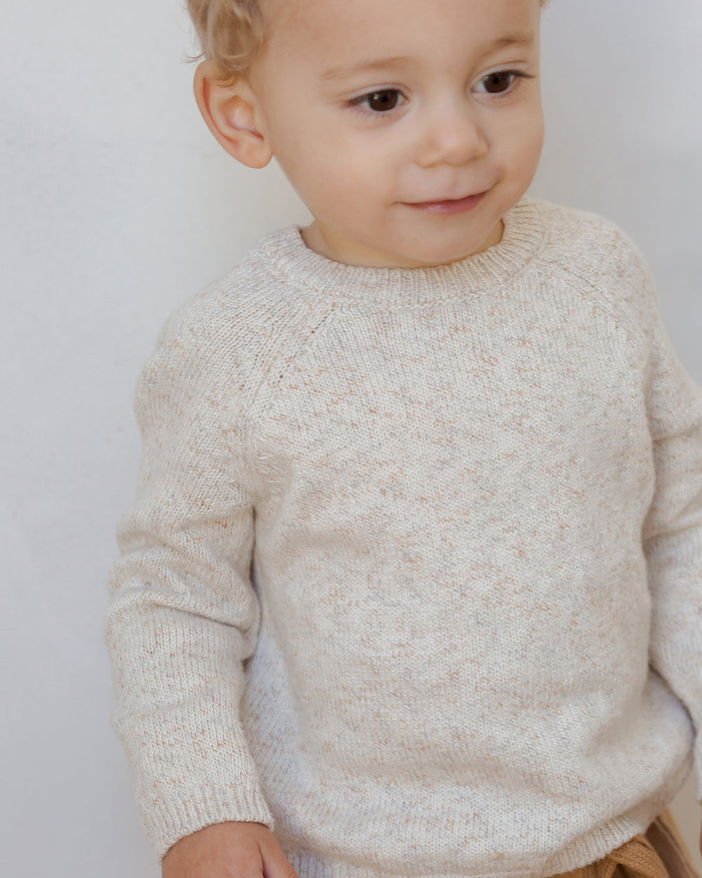 Toddler boys cream speckled sweater