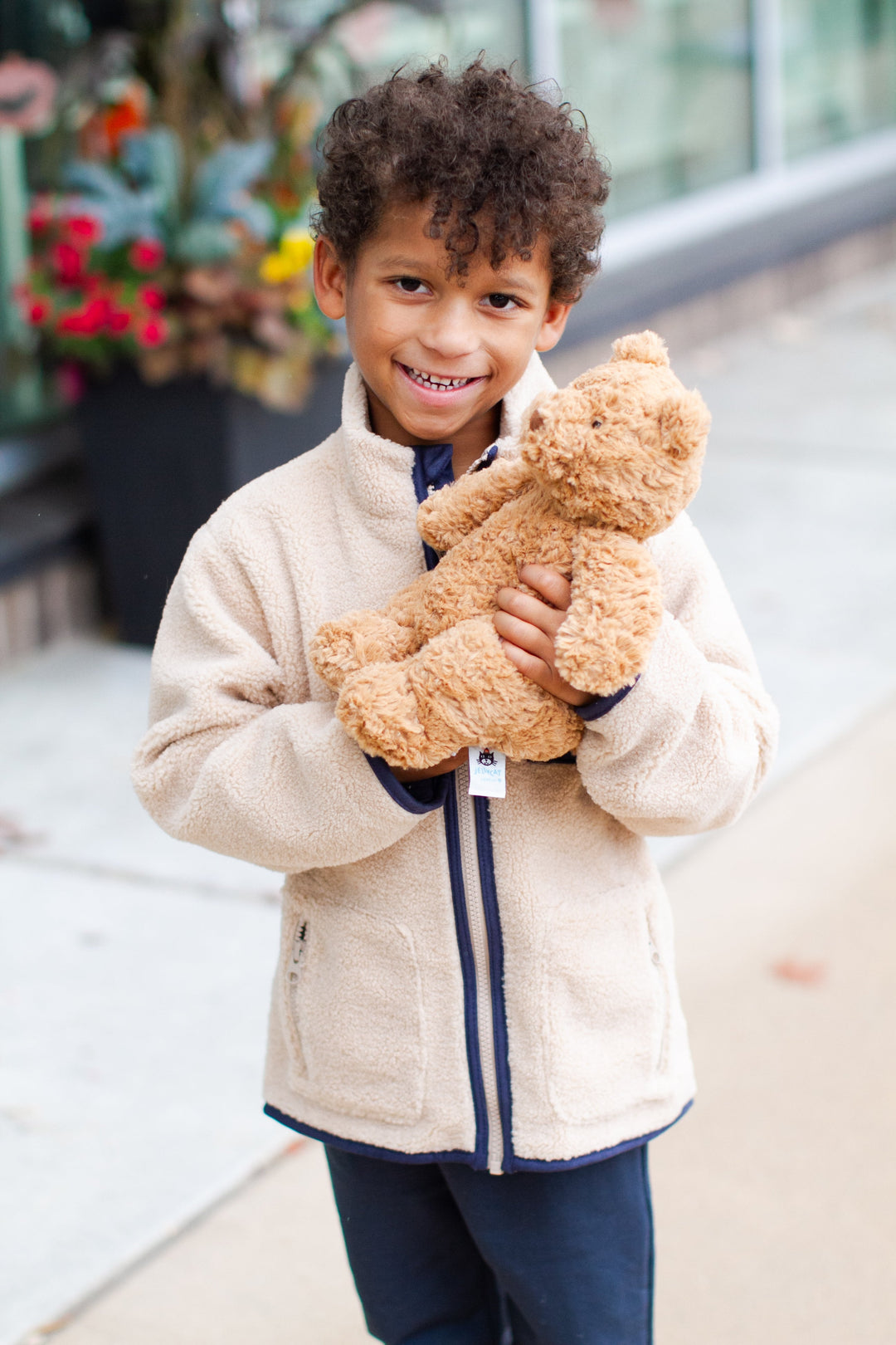 Toddler boys tan fleece jacket