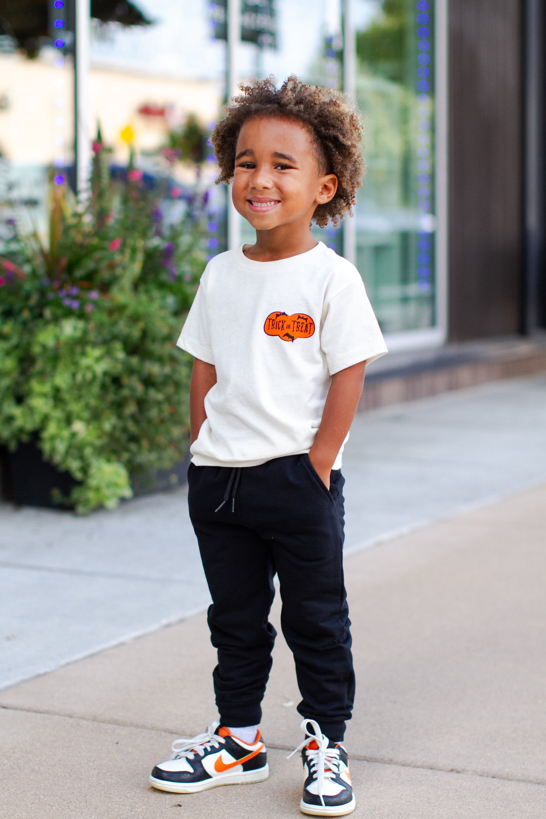 Trick or Treat kids Halloween graphic tshirt