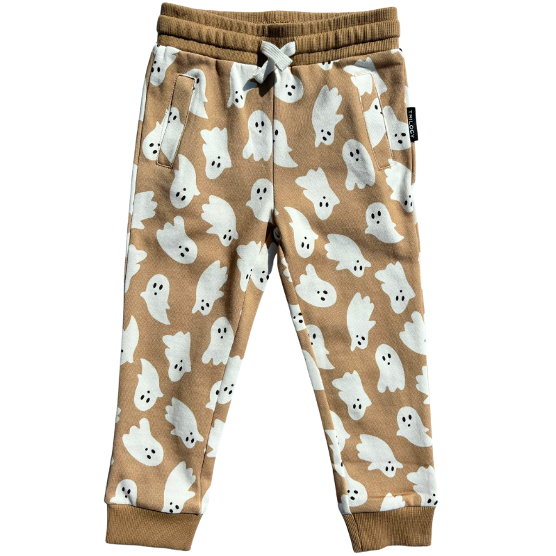 Kids tan with ghosts joggers