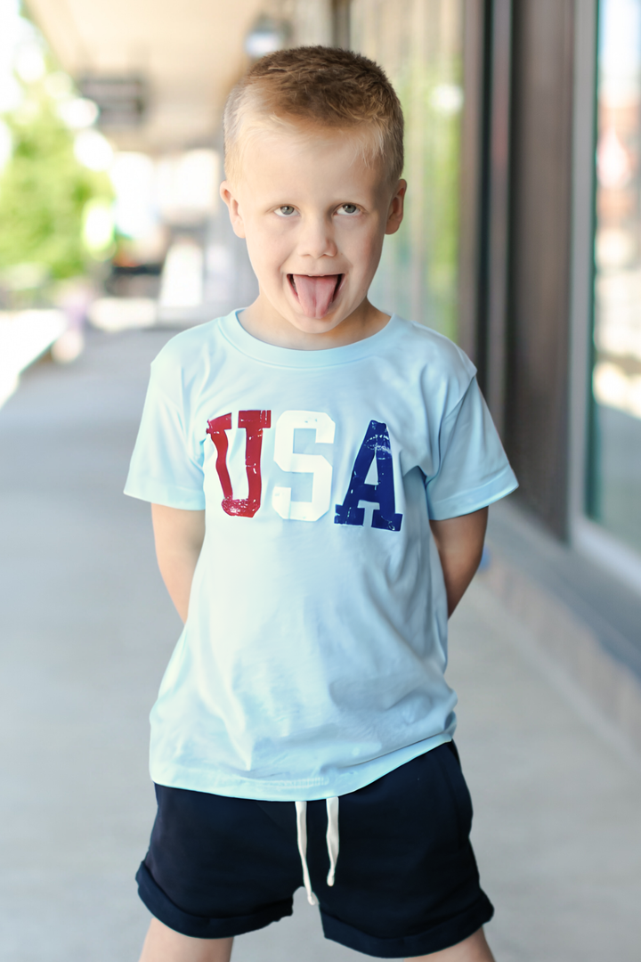 Roman & Leo - USA Tee in Light Blue