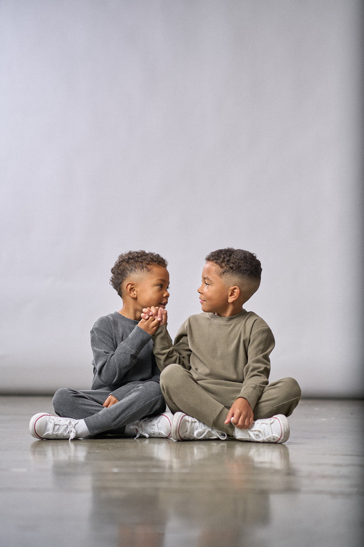 Little Bipsy - Ribbed Joggers in Heathered Charcoal