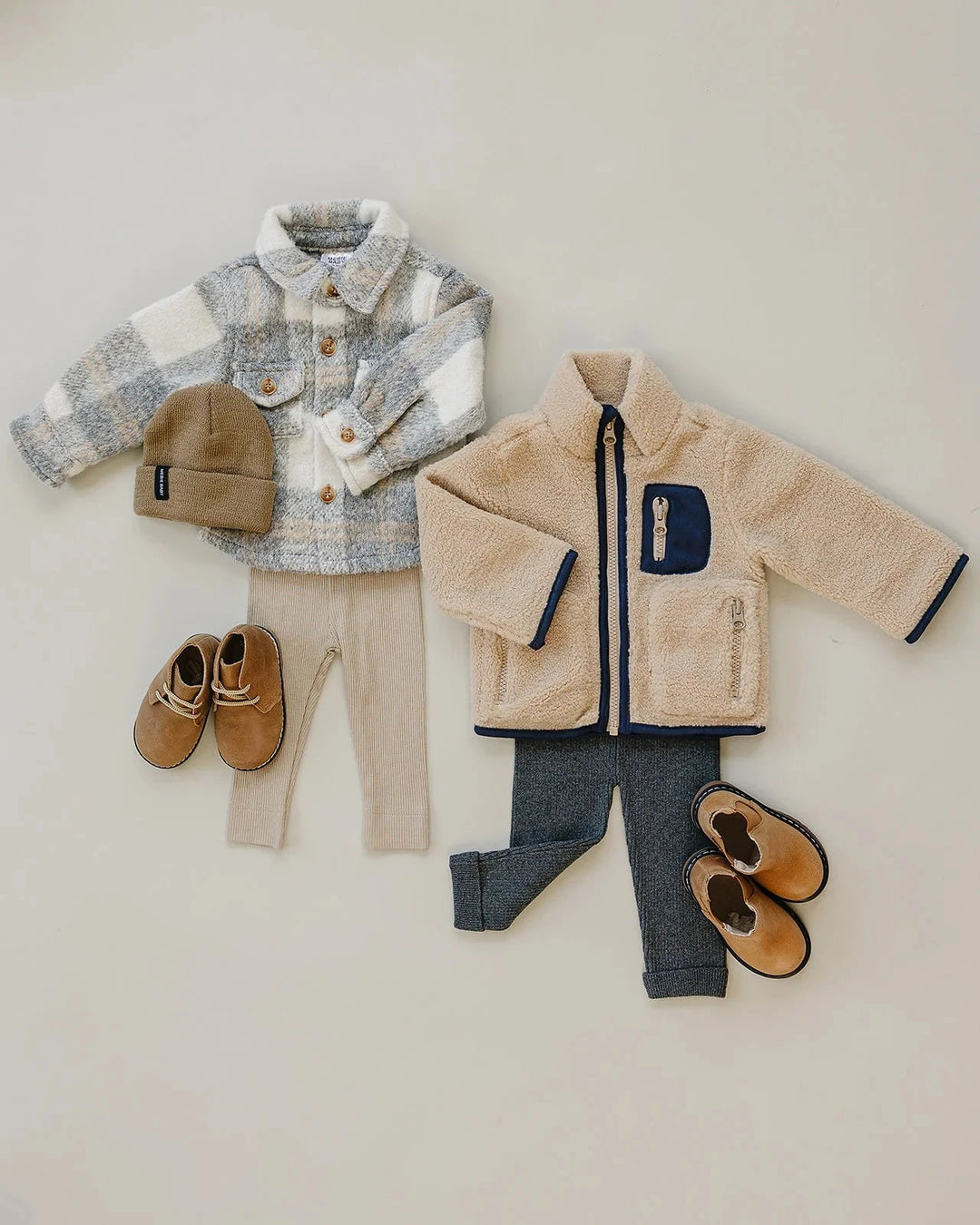 Mebie Baby - Flannel Shacket in Grey Plaid