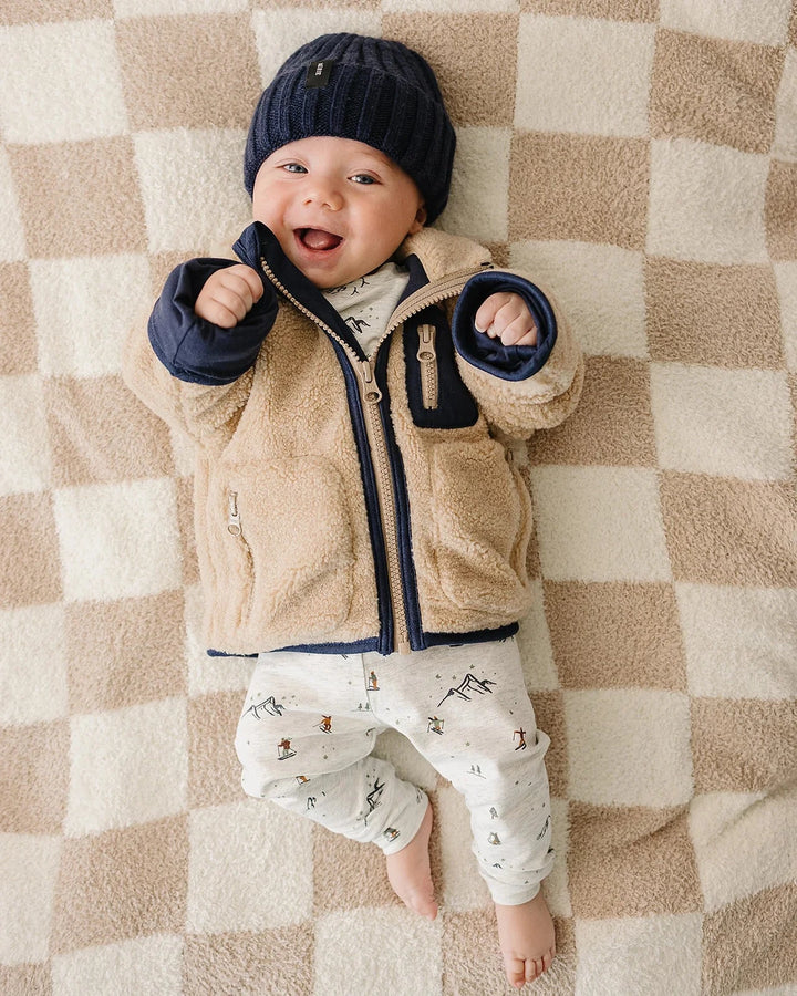Mebie Baby - Sherpa Zip Up Jacket in Oat