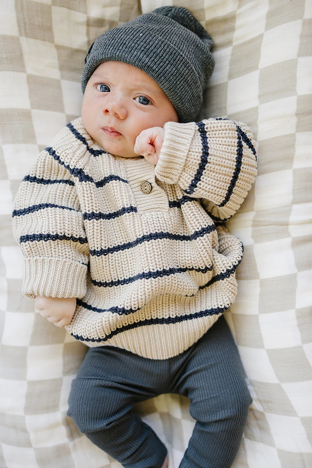 baby boys oatmeal striped knit sweater