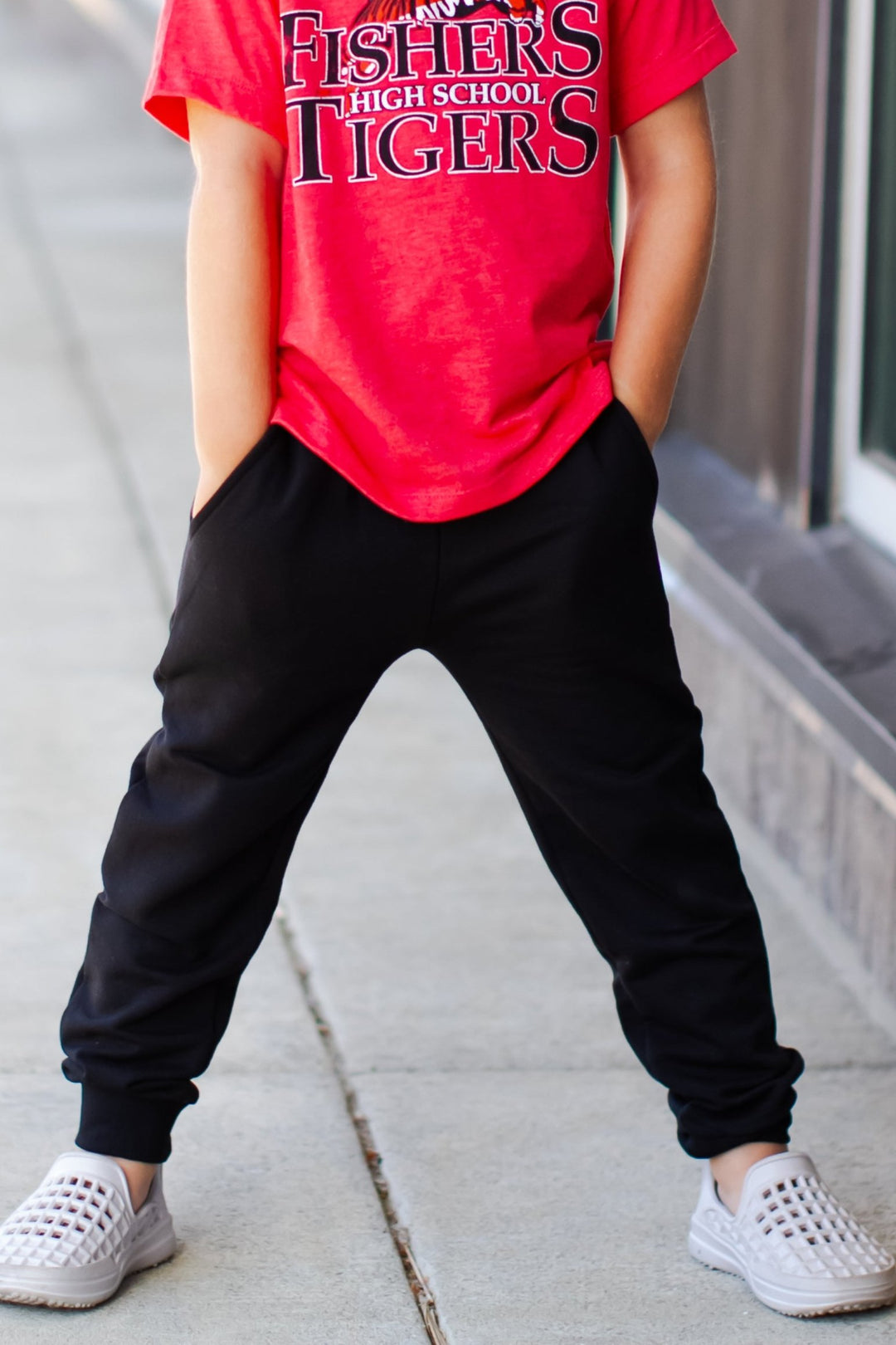 boys black joggers