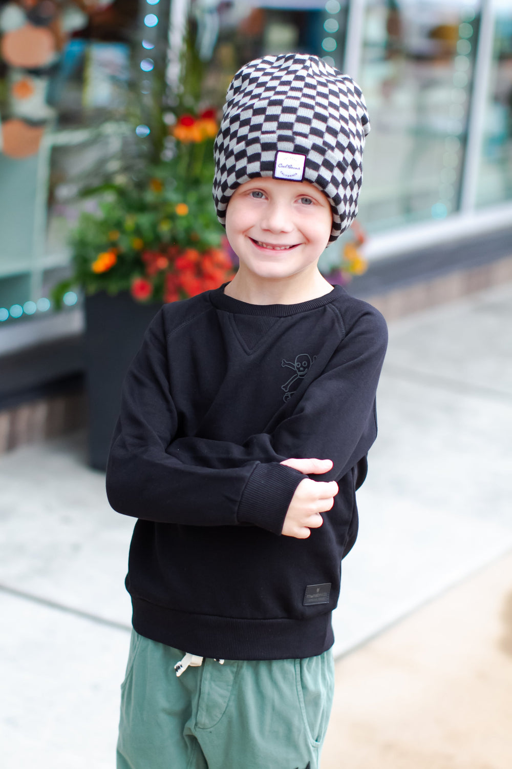 boys checkered winter hat