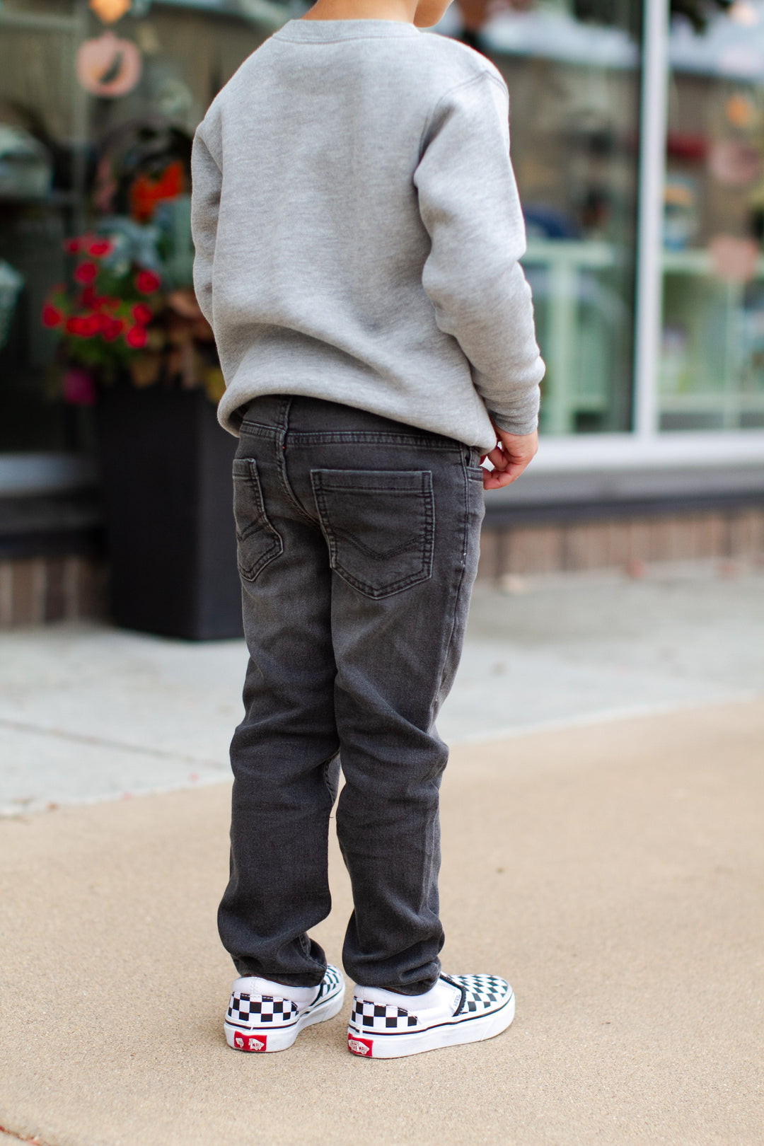 boys dark denim back detail