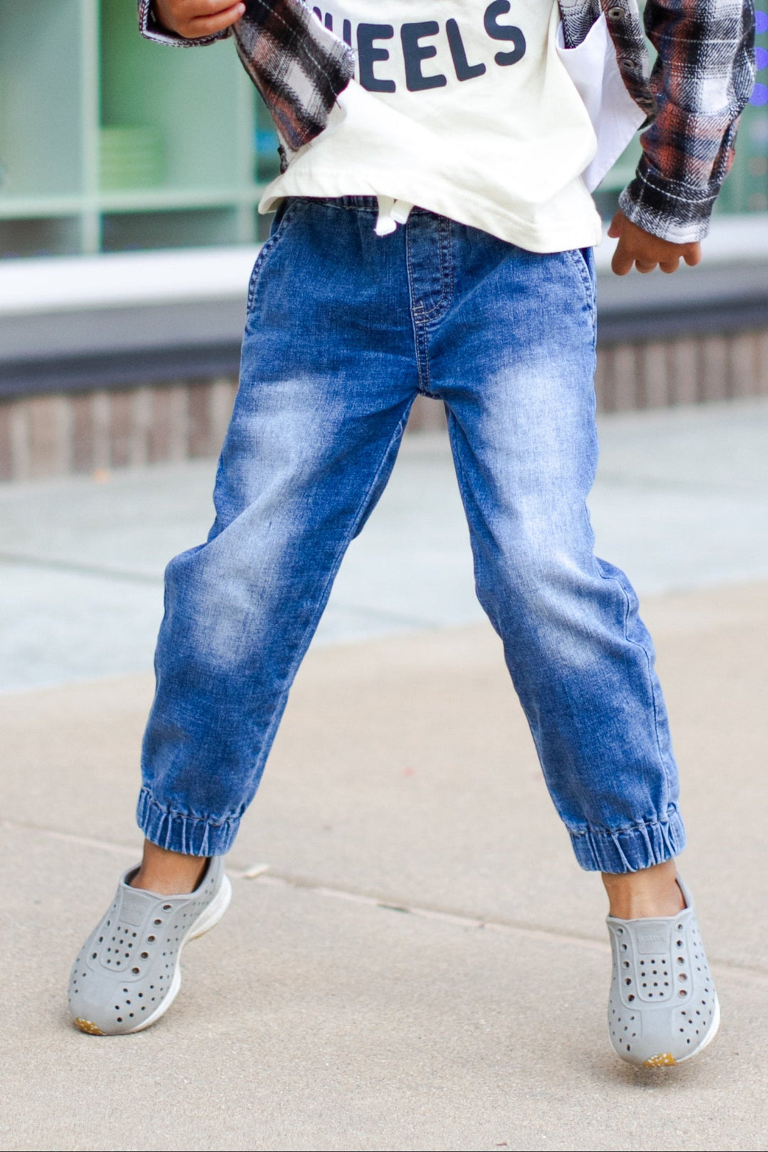 boys jogger jeans with drawstring waist