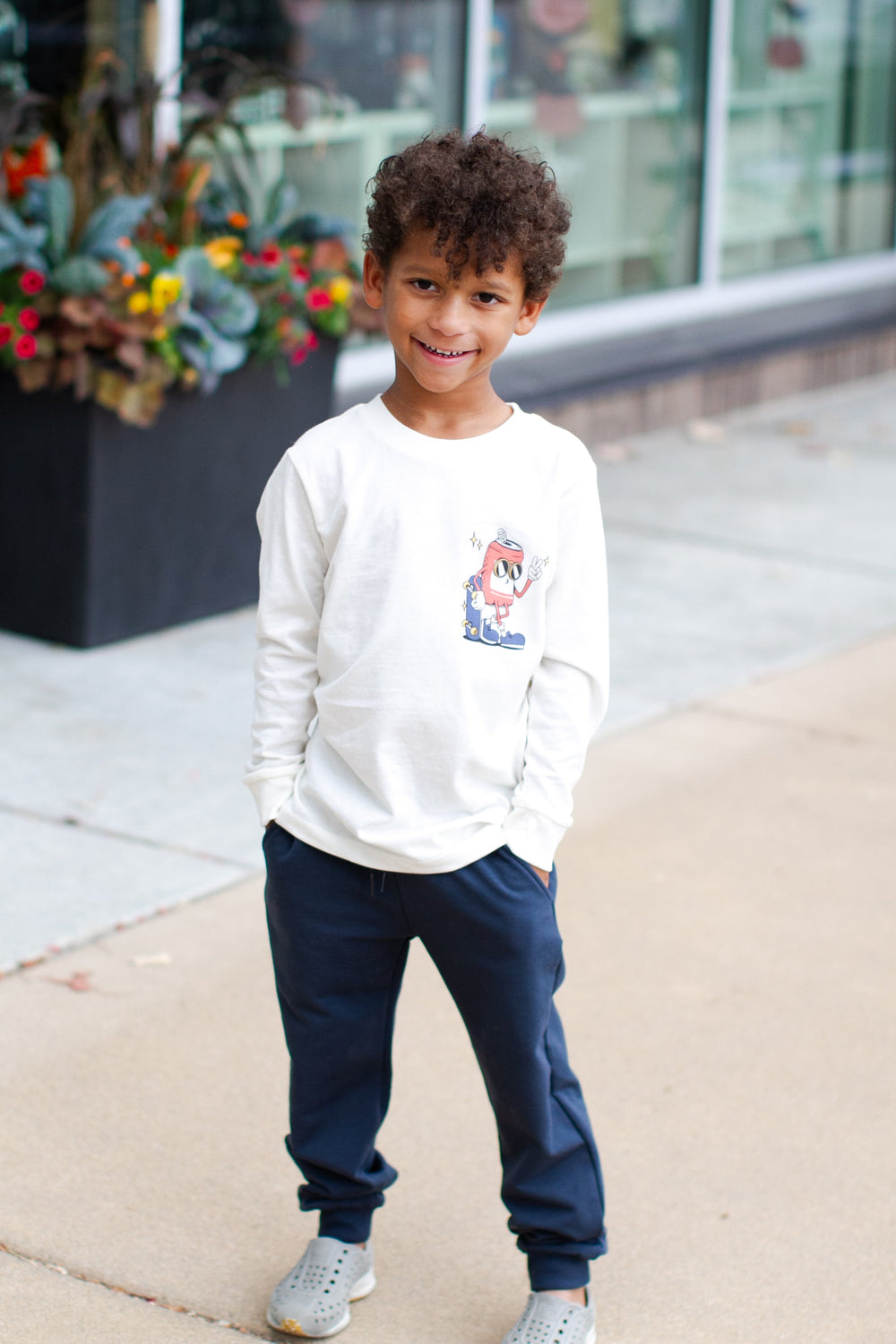 boys navy fleece joggers