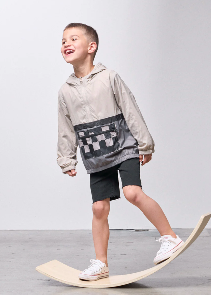 boys pullover hooded jacket tan
