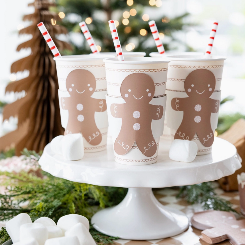 gingerbread kids disposable cups