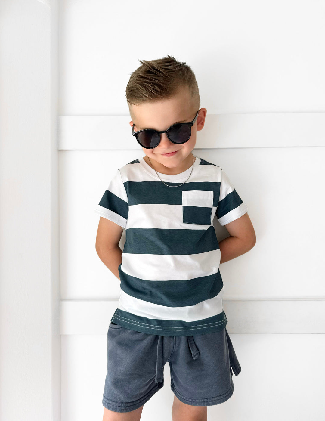 Little Bipsy - Striped Tee in Navy