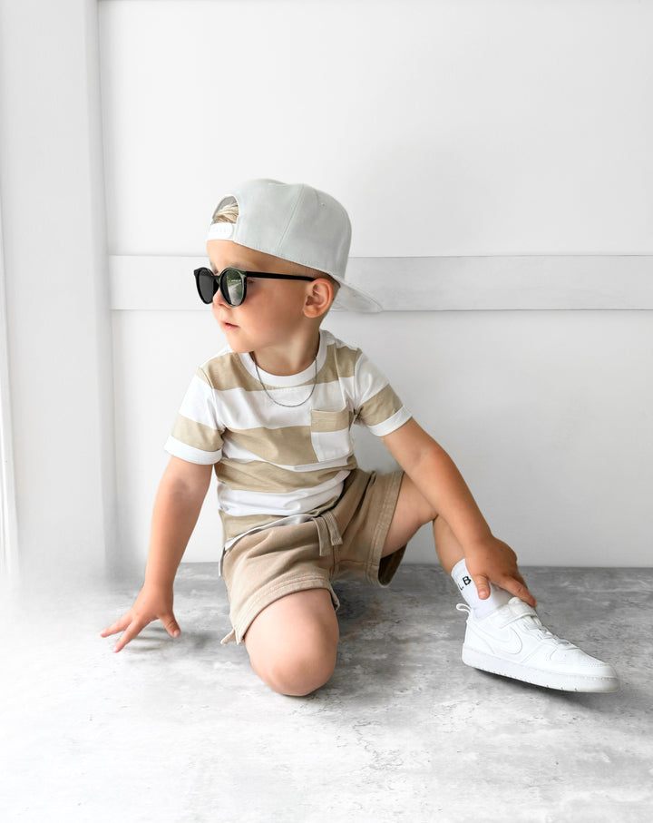 Little Bipsy - Striped Tee in Beige