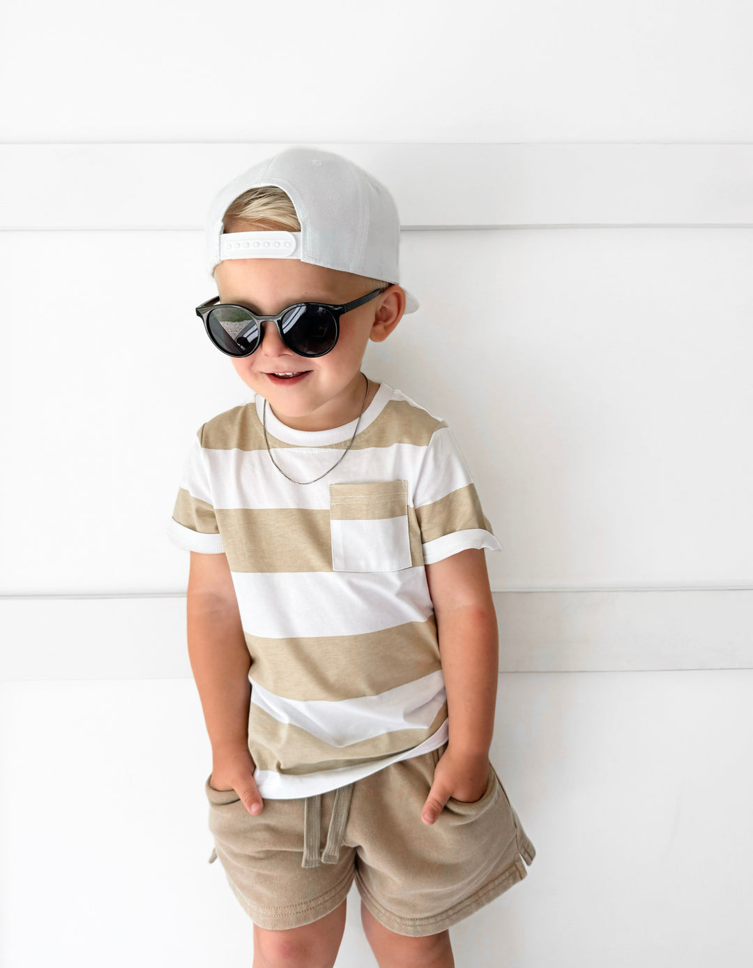 Little Bipsy - Striped Tee in Beige