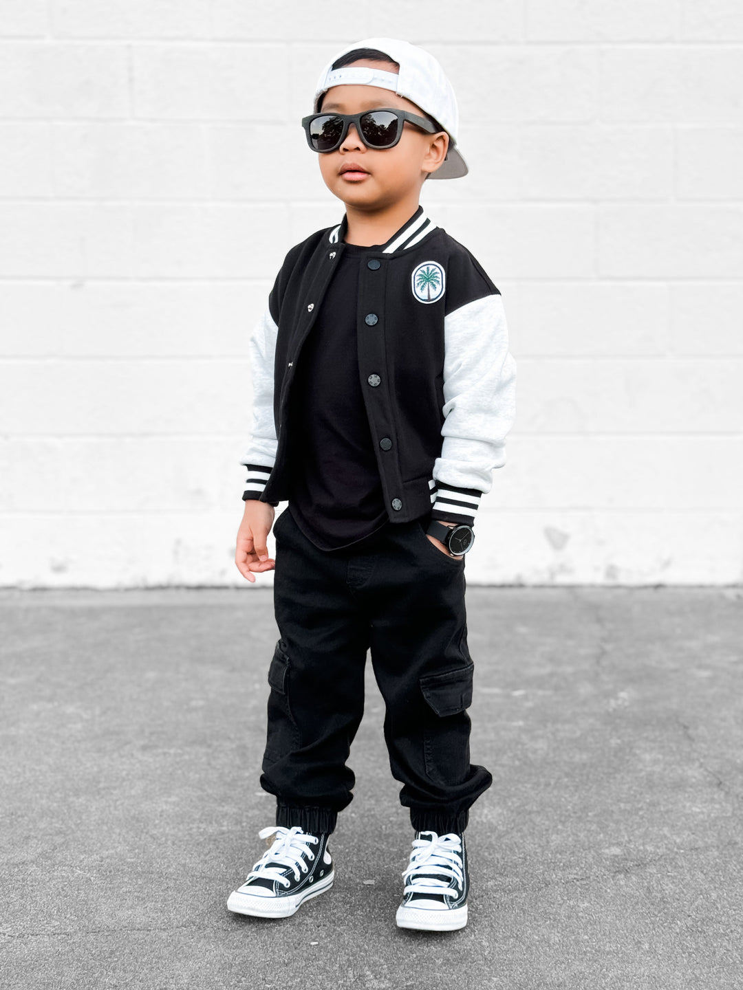 Little Bipsy - Varsity Jacket in Black