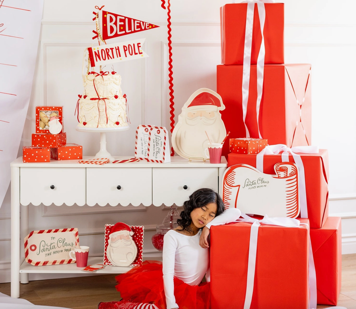 kids Santa Claus scroll placemat sets