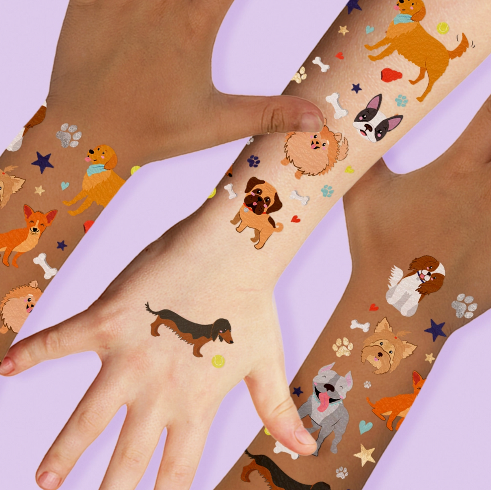 kids puppy temporary tattoos
