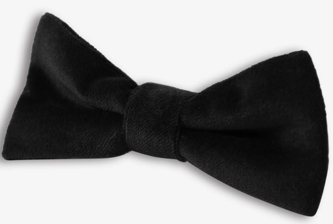 little Boys black velvet bow tie