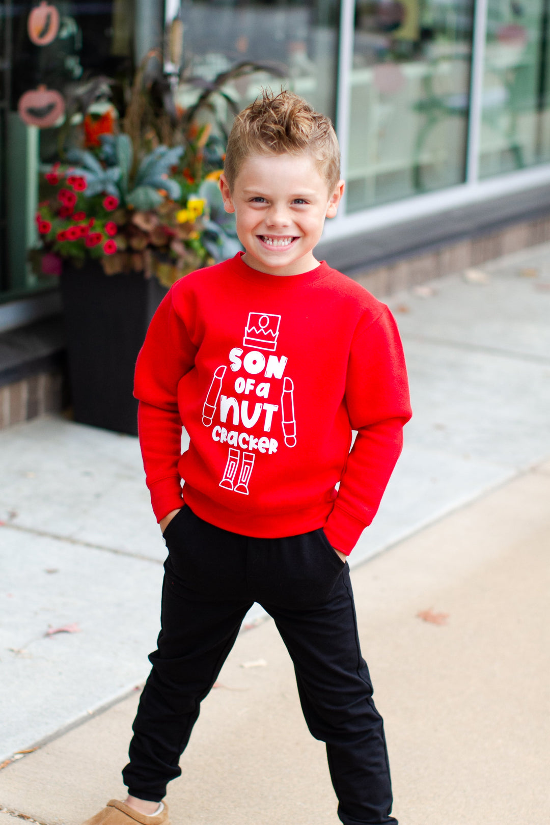 son of a nutcracker kids Christmas red sweatshirt