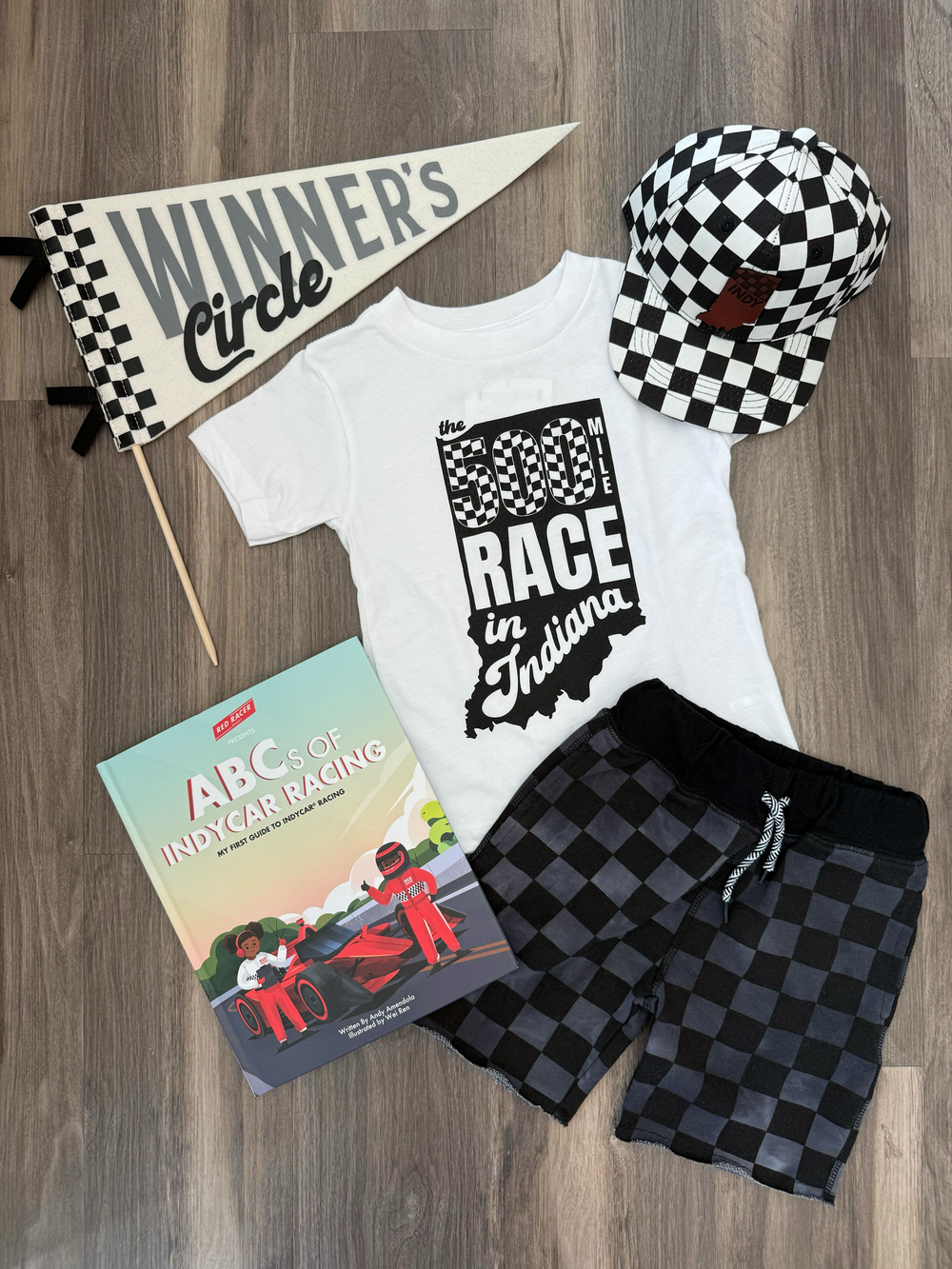 the 500 Mile Race in Indiana kids tshirt