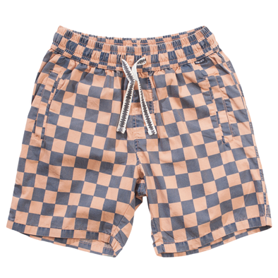 Munster Kids - Your Move Check Shorts in Fawn (4 and 6)