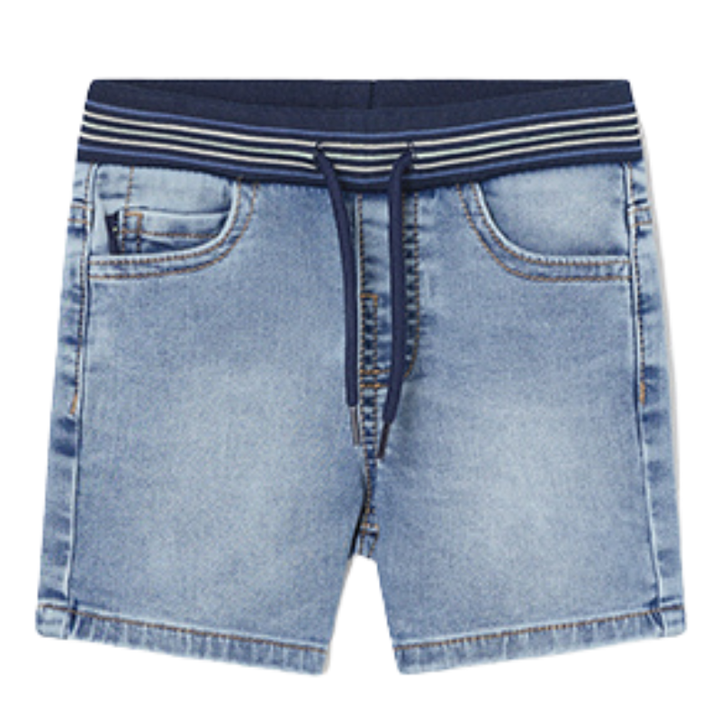Mayoral - Baby Soft Waist Denim Shorts in Medium Blue