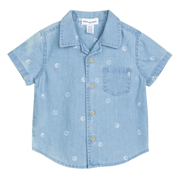 Miles - Baby Short Sleeve Chambray Shirt (6mo and 9mo)