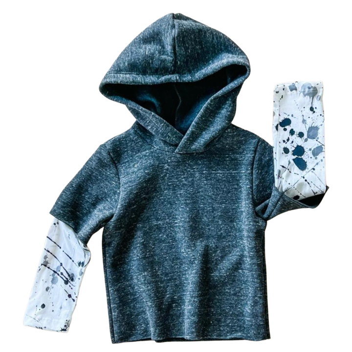 Joah Love - Lebron Splatter Hoodie in Charcoal