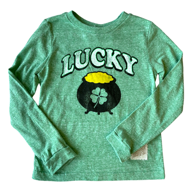Retro Brand - Lucky Long-Sleeve Tee in Green (2T)