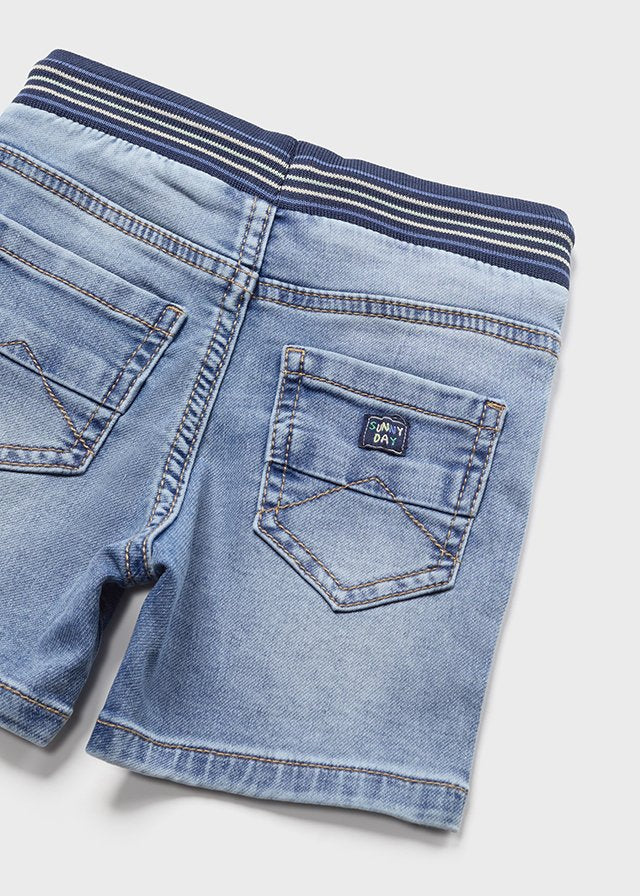 Mayoral - Baby Soft Waist Denim Shorts in Medium Blue