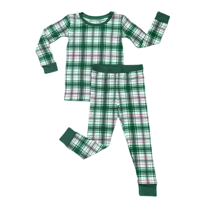 Little Sleepies - Noel Plaid Bamboo/Viscose Pajamas in Green
