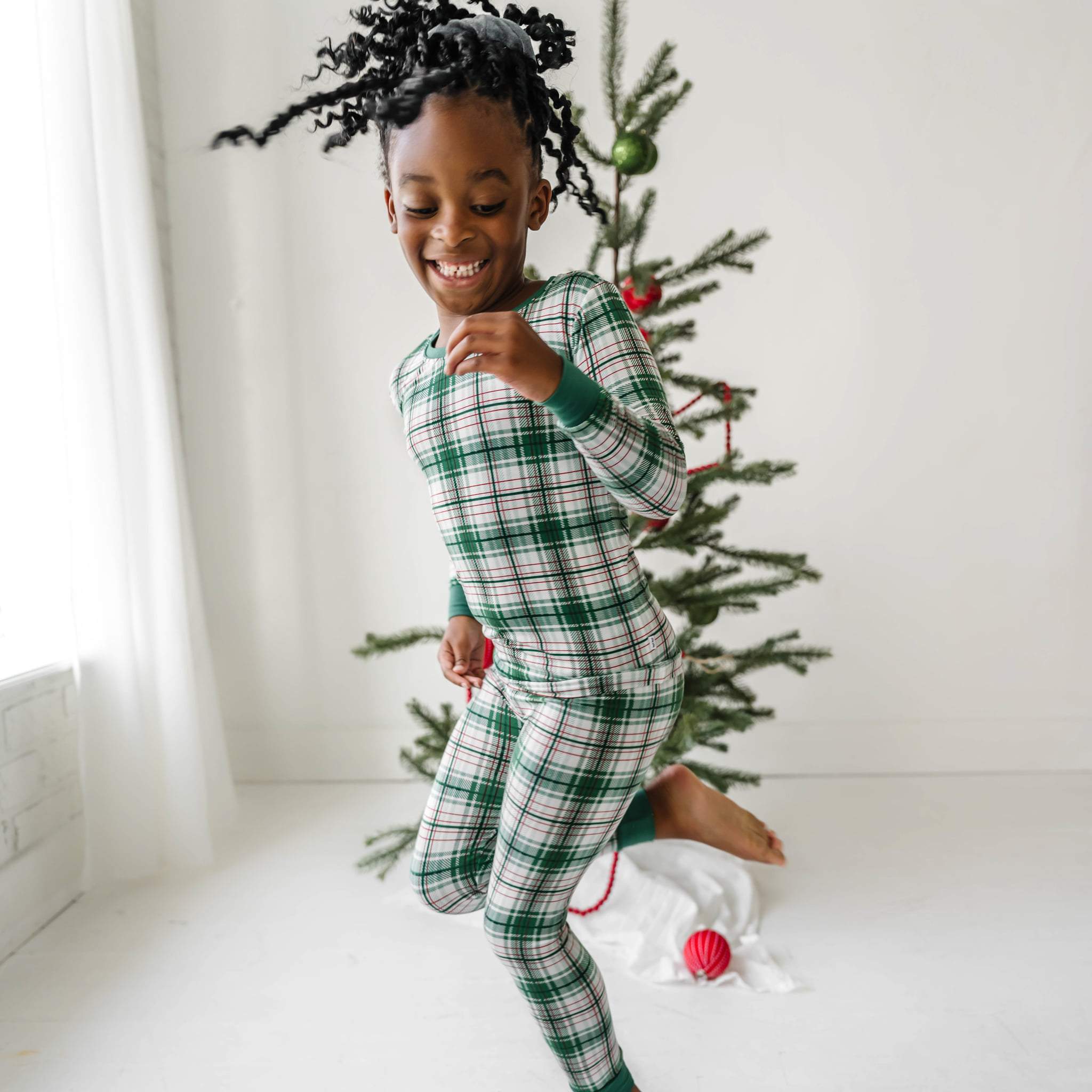 Little Sleepies Noel Plaid Bamboo Viscose Pajamas in Green