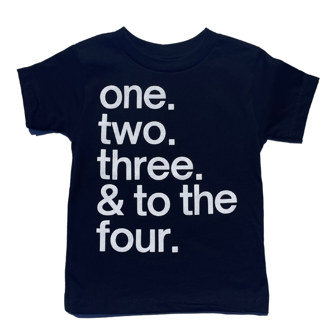 Roman & Leo - One, Two, Three and to the Four Tee in Black