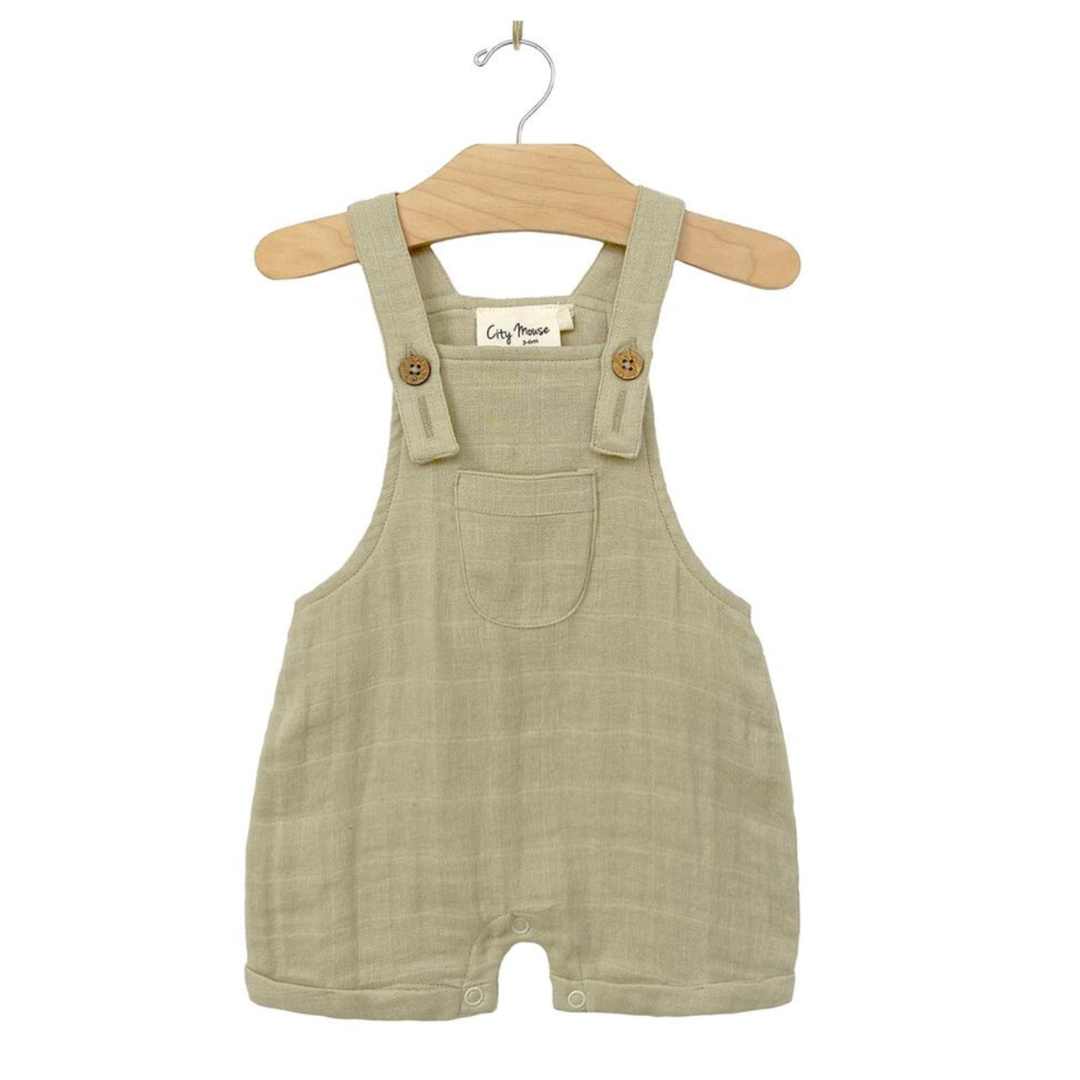 City Mouse - Baby Shortie Overall in Green Tea