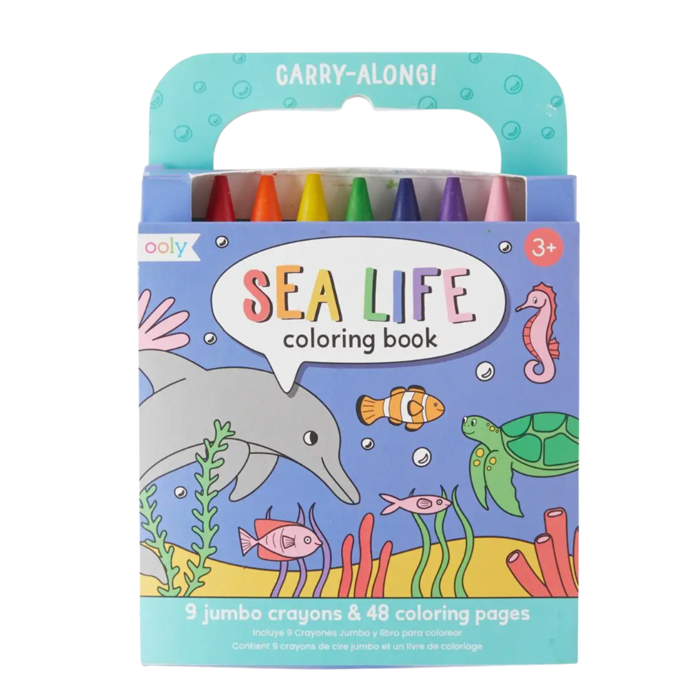 Ooly - Carry Along Crayon and Coloring Book Kit - Sea Life