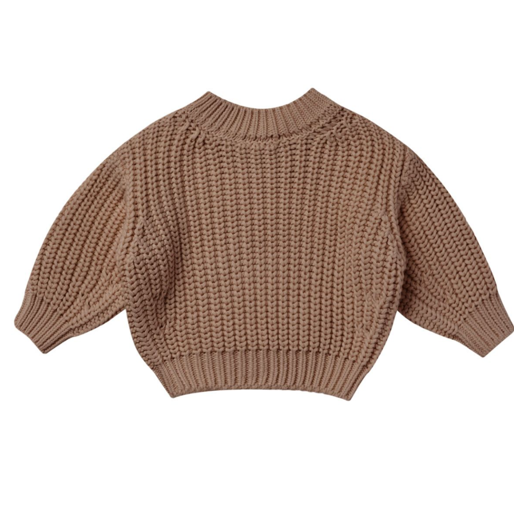 Quincy Mae chunky knit sweater cocoa