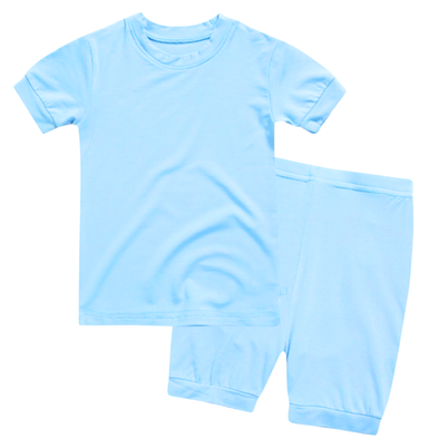 sky blue short sleeve pajamas