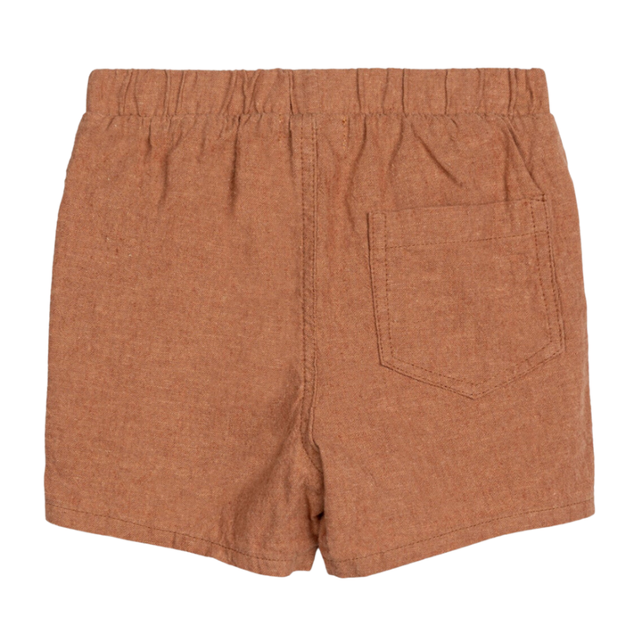 Miles - Linen Blend Baby Shorts in Pecan