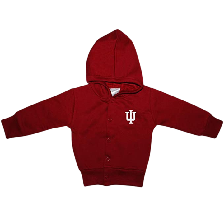 Indiana University Snap Hooded Sweatshirt in Crimsoni