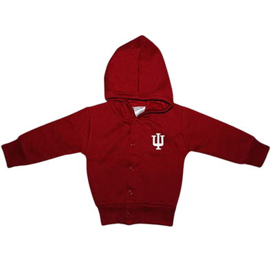 Indiana University Snap Hooded Sweatshirt in Crimson