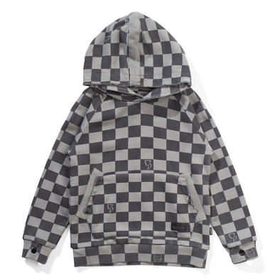 Munster Kids - Check Me Hoodie in Washed Black