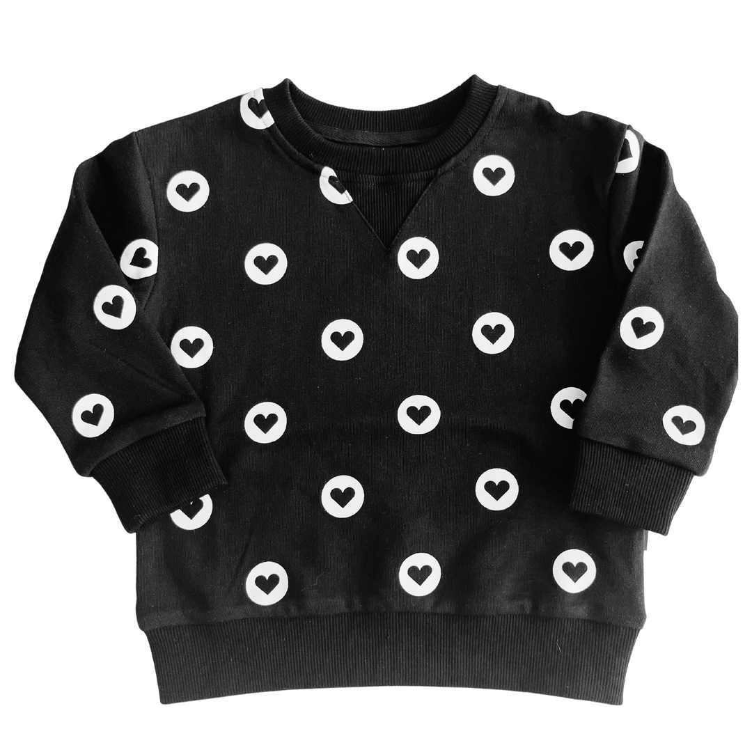 Trilogy Design Co - Heart Dots Sweatshirt in Black (4)