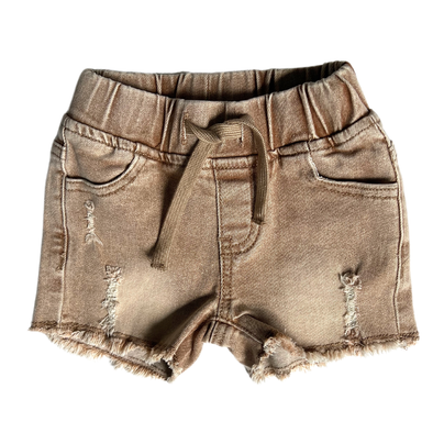 Little Bipsy - Cut-Off Denim Shorts in Camel Wash