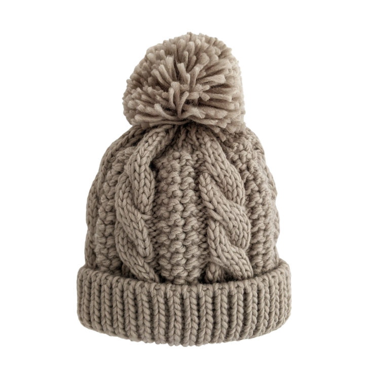 Huggalugs - Cable Knit Beanie in Pebble